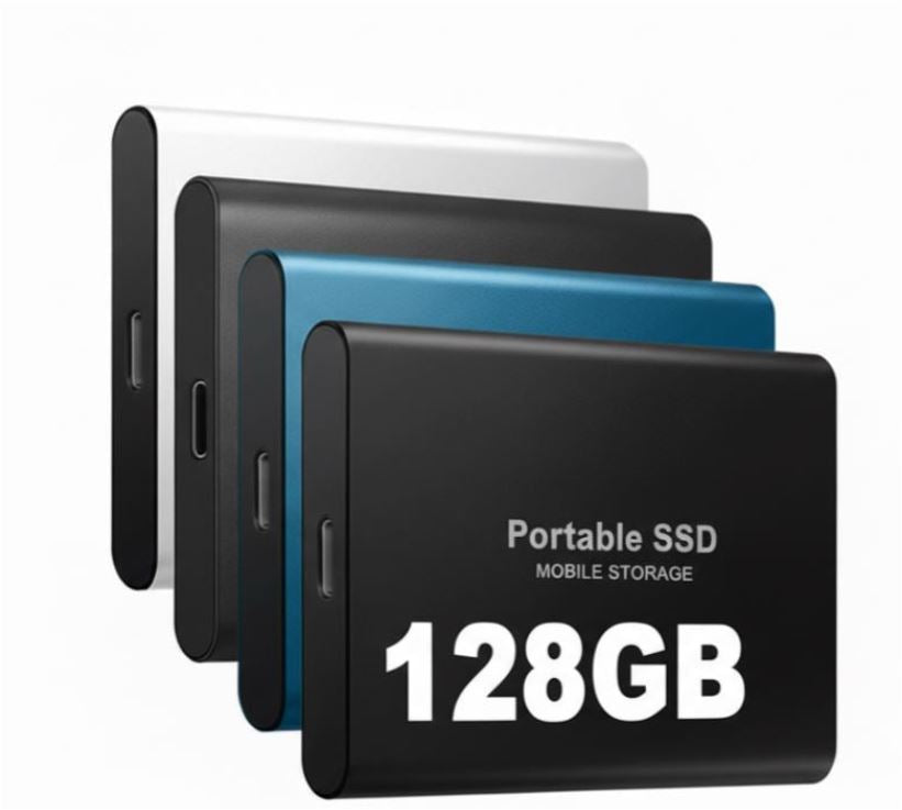 Portable External SSD 128GB | High-Speed USB-C | Compact Durable Design | Travel-Ready