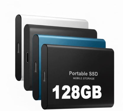 Portable External SSD 128GB | High-Speed USB-C | Compact Durable Design | Travel-Ready