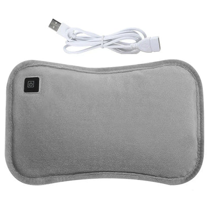 Portable Heating Pad for Hands & Stomach | USB Rechargeable & Quick-Heating | Plush Cover, 30 x 20 cm
