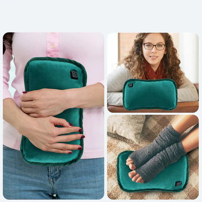 Portable Heating Pad for Hands & Stomach | USB Rechargeable & Quick-Heating | Plush Cover, 30 x 20 cm