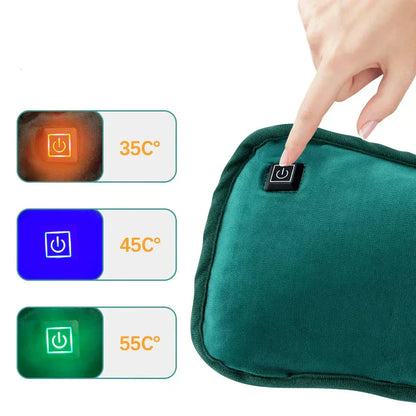 Portable Heating Pad for Hands & Stomach | USB Rechargeable & Quick-Heating | Plush Cover, 30 x 20 cm