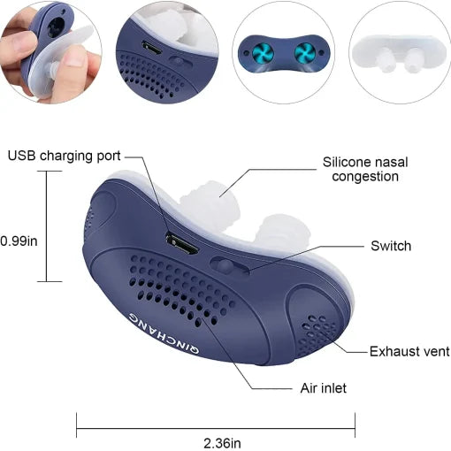 Portable Micro CPAP for Travel | Hoseless & Quiet | Silicone Nasal Tip | 8-Hour Battery