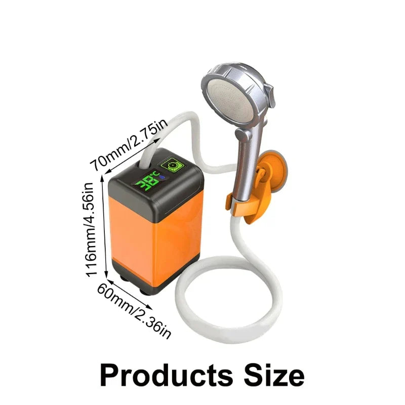 Portable Outdoor Shower Pump | USB Rechargeable | Stainless Steel Body | Long Battery Life