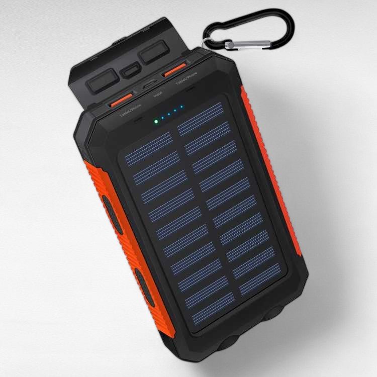 Portable Power Bank | Solar Charging & Dual USB | 10,000mAh Capacity | Waterproof Rugged Design
