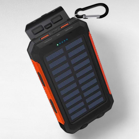 Portable Power Bank | Solar Charging & Dual USB | 10,000mAh Capacity | Waterproof Rugged Design