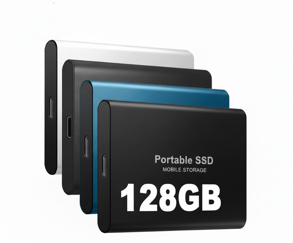 Portable SSD for PC, Mac & Android | High-Speed USB-C | 128GB | Slim Compact