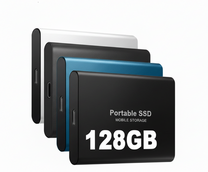 Portable SSD for PC, Mac & Android | High-Speed USB-C | 128GB | Slim Compact