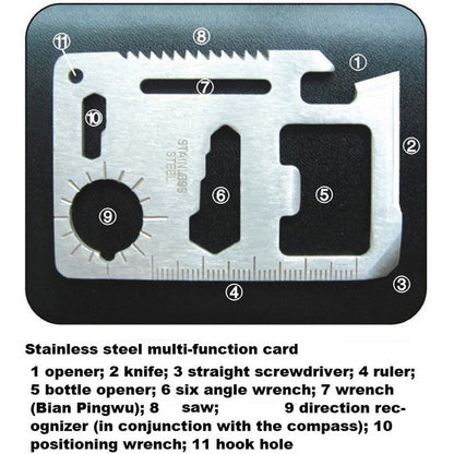 Portable Survival Kit | 8-Piece Compact Set | Durable Metal Box, Compass & Whistle