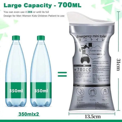 Portable Travel Urine Bag | Leak-Proof & Odor-Sealing | 700ml Capacity | One-Hand Operation