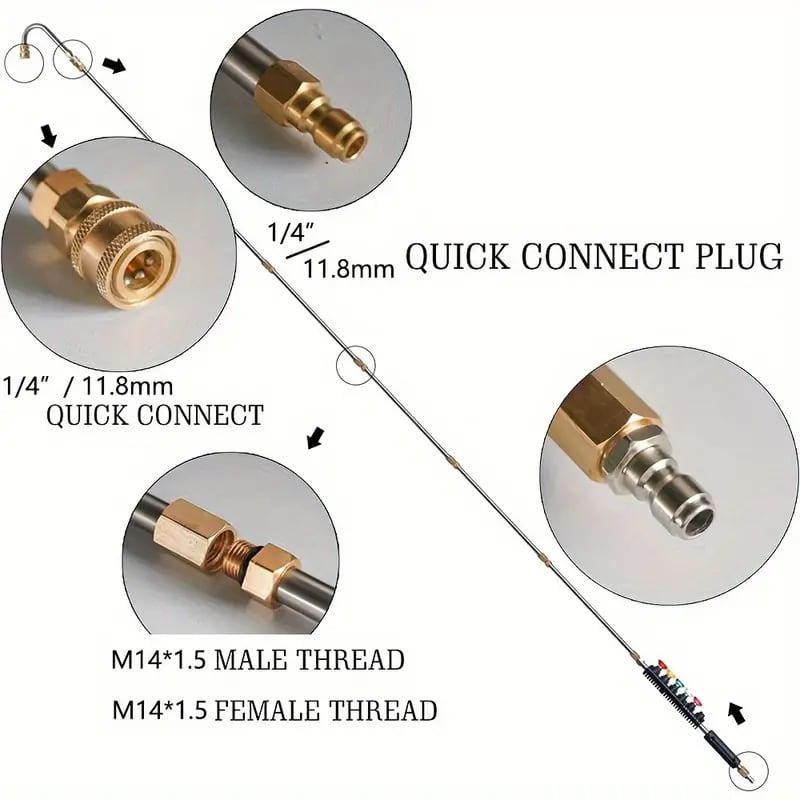 Pressure Washer Wand Set | Telescoping Reach | 4000 PSI & Nozzle Kit