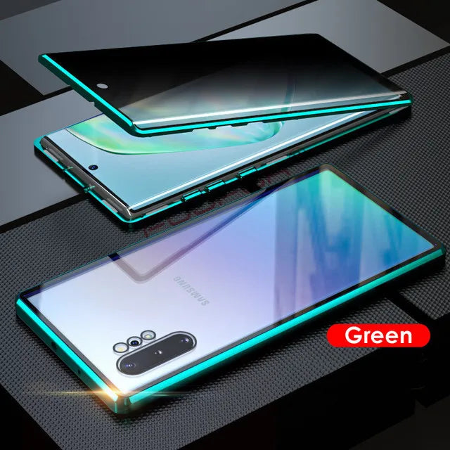 Privacy Phone Case | Magnetic Metal Frame & Tempered Glass | Clear Back & Scratch-Resistant