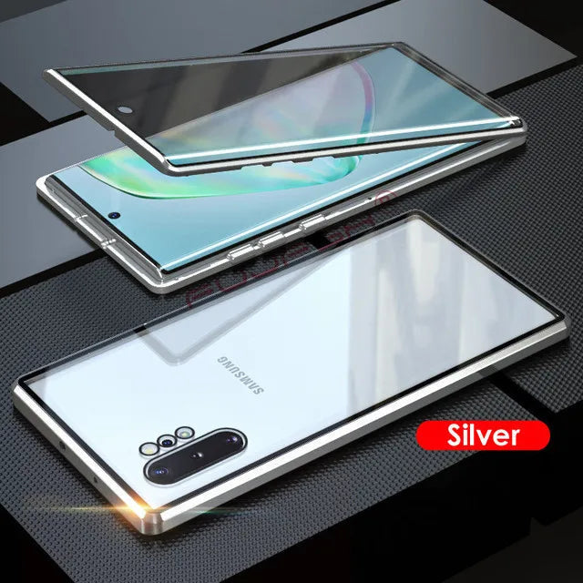 Privacy Phone Case | Magnetic Metal Frame & Tempered Glass | Clear Back & Scratch-Resistant