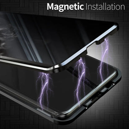 Privacy Phone Case | Magnetic Metal Frame & Tempered Glass | Clear Back & Scratch-Resistant