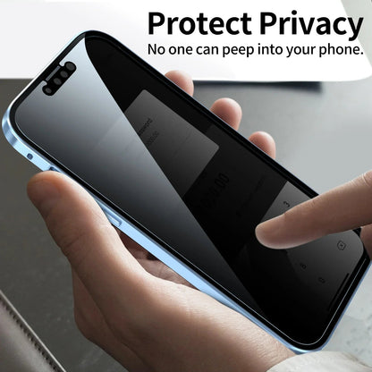 Privacy Phone Case | Magnetic Metal Frame & Tempered Glass | Clear Back & Scratch-Resistant