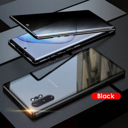 Privacy Phone Case | Magnetic Metal Frame & Tempered Glass | Clear Back & Scratch-Resistant