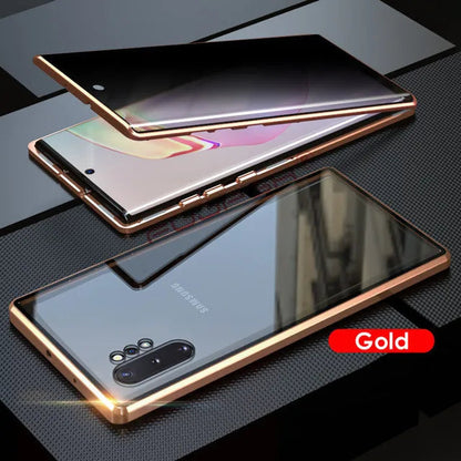 Privacy Phone Case | Magnetic Metal Frame & Tempered Glass | Clear Back & Scratch-Resistant