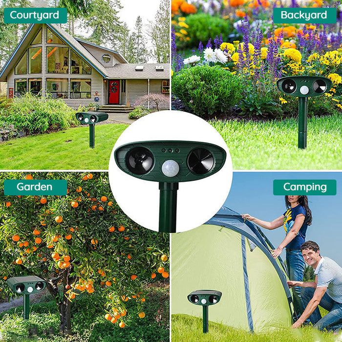 Raccoon & Pest Repeller | Motion-Activated Ultrasonic | Solar-Powered & Waterproof | Pet-Safe