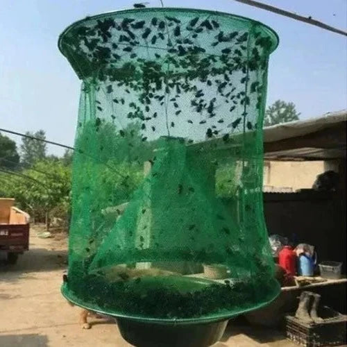 Ranch Fly Trap for Livestock | Hanging Mesh Funnel | Weather-Resistant Mesh & Wire | Chemical Free