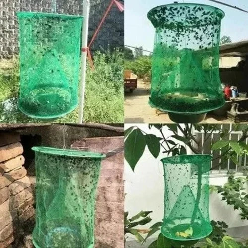 Ranch Fly Trap for Livestock | Hanging Mesh Funnel | Weather-Resistant Mesh & Wire | Chemical Free