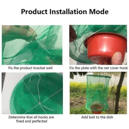 Ranch Fly Trap for Livestock | Hanging Mesh Funnel | Weather-Resistant Mesh & Wire | Chemical Free