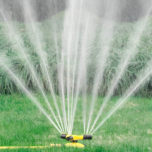 Rotating Lawn Sprinkler | 360° Coverage | Adjustable Spray & Water-Saving Design