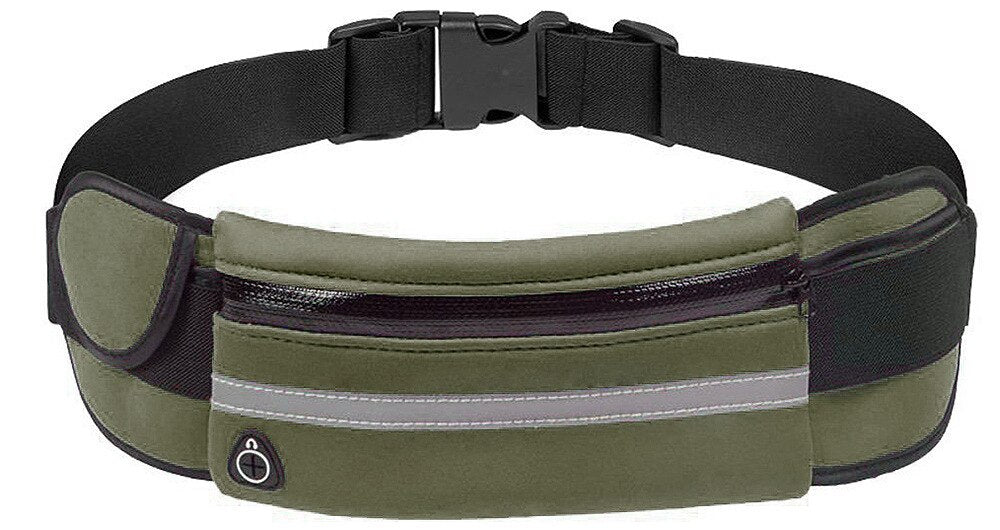Running Waist Bag | Waterproof & Reflective | Zipper Pocket & Velcro Side Pocket