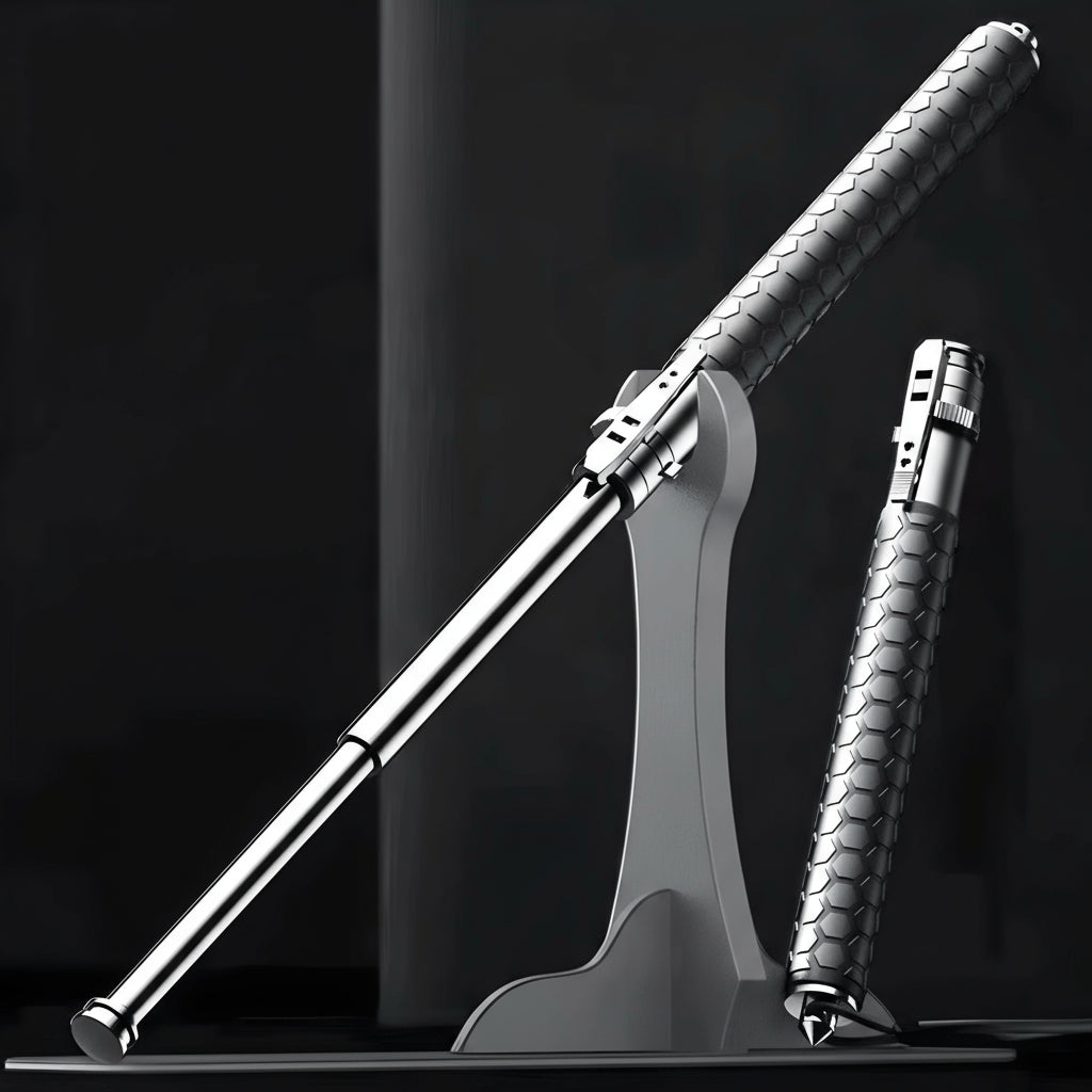 Self-Defense Walking Stick | Auto Quick-Deploy Cane | Ergonomic Non-Slip Grip, Adjustable Length