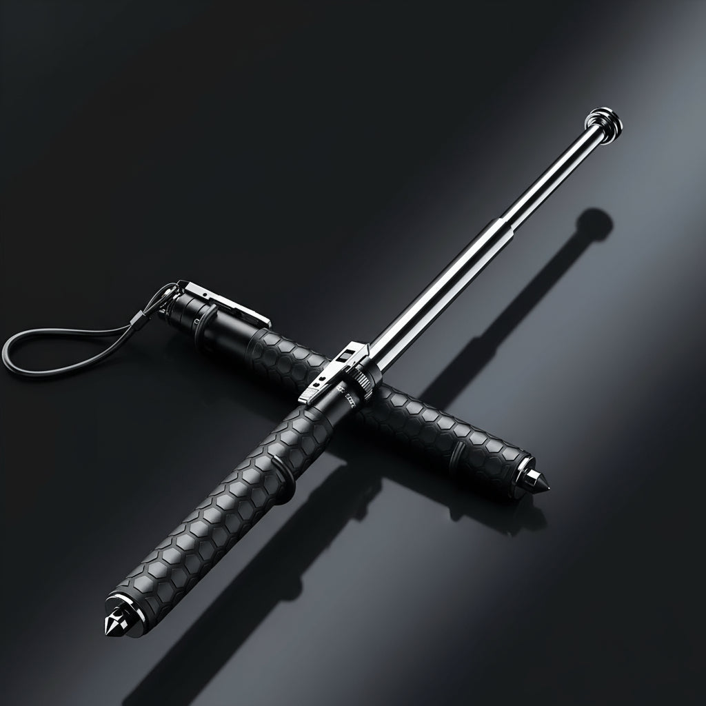 Self-Defense Walking Stick | Auto Quick-Deploy Cane | Ergonomic Non-Slip Grip, Adjustable Length