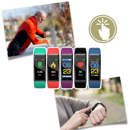 Senior Smartwatch | Easy-Read LED Display | Heart Rate & BP Monitor | Long Battery Life