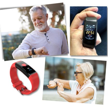 Senior Smartwatch | Easy-Read LED Display | Heart Rate & BP Monitor | Long Battery Life