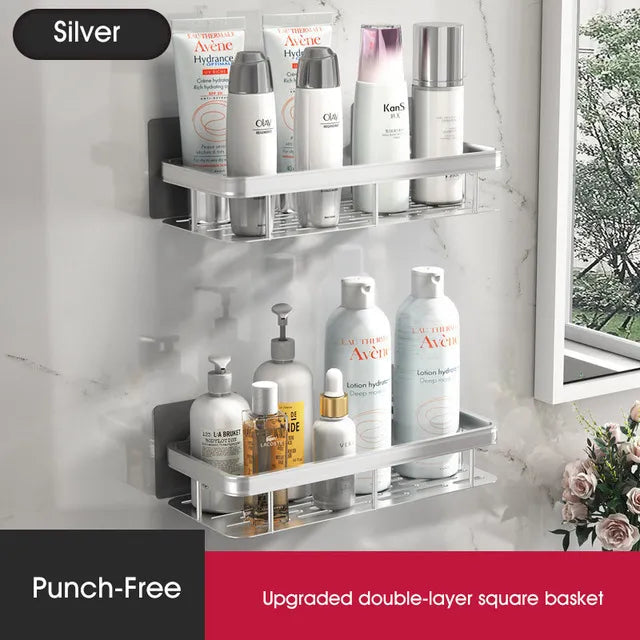 Shower Corner Shelf | No-Drill Self-Adhesive | 2-Piece Set