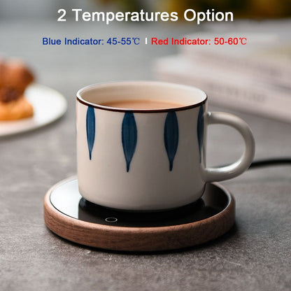 Smart Mug Warmer | Temperature Control & 8-Hour Auto Shut-Off | Tempered Glass Surface