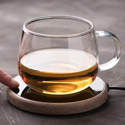 Smart Mug Warmer | Temperature Control & 8-Hour Auto Shut-Off | Tempered Glass Surface