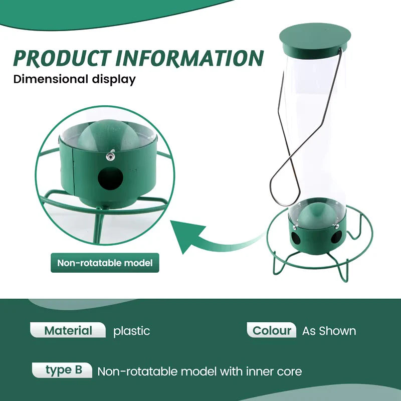 Squirrel-Proof Bird Feeder | Weight-Activated Perch | Metal & Polycarbonate | Weather-Resistant
