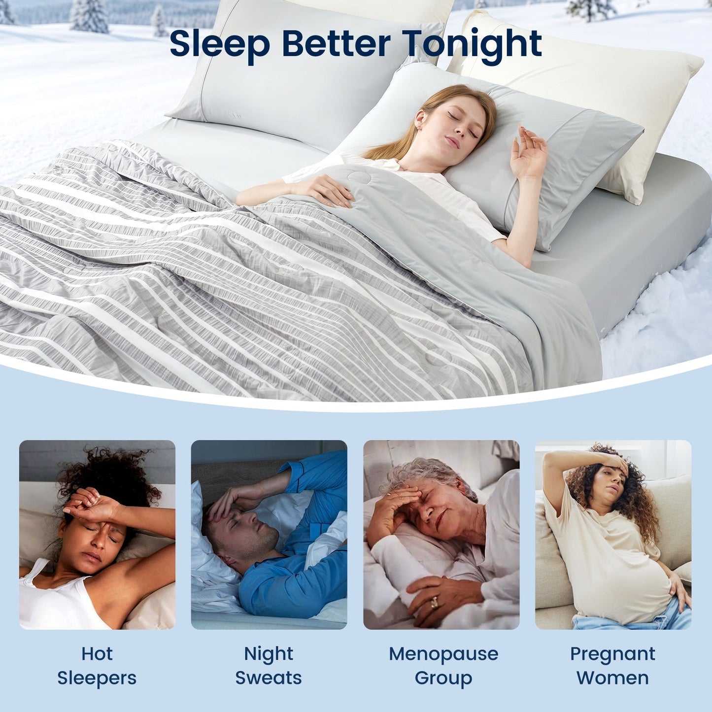 Striped Seersucker Comforter for Hot Sleepers | Advanced Airflow | Lightweight Machine-Washable