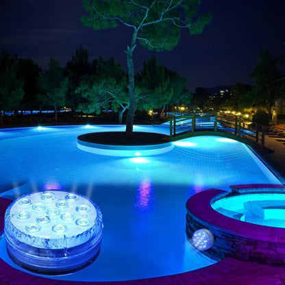Submersible LED Pool Light | Remote-Controlled RGB | Magnetic Suction Cups | 12 Colors