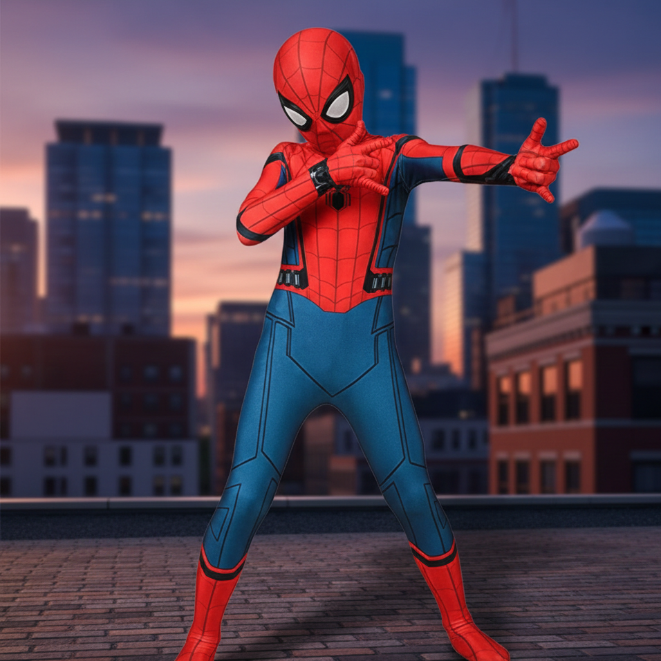 Superhero Costume Kids & Adults | Realistic 3D Design | Includes Detachable Mask