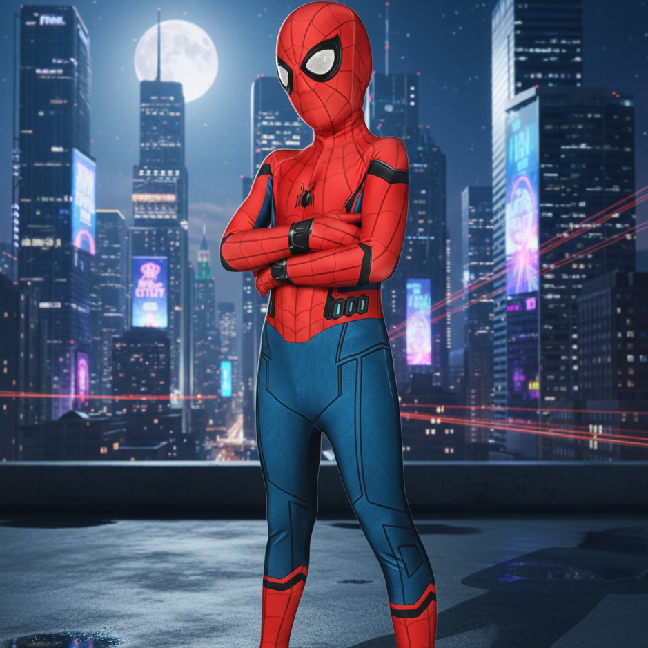 Superhero Costume Kids & Adults | Realistic 3D Design | Includes Detachable Mask