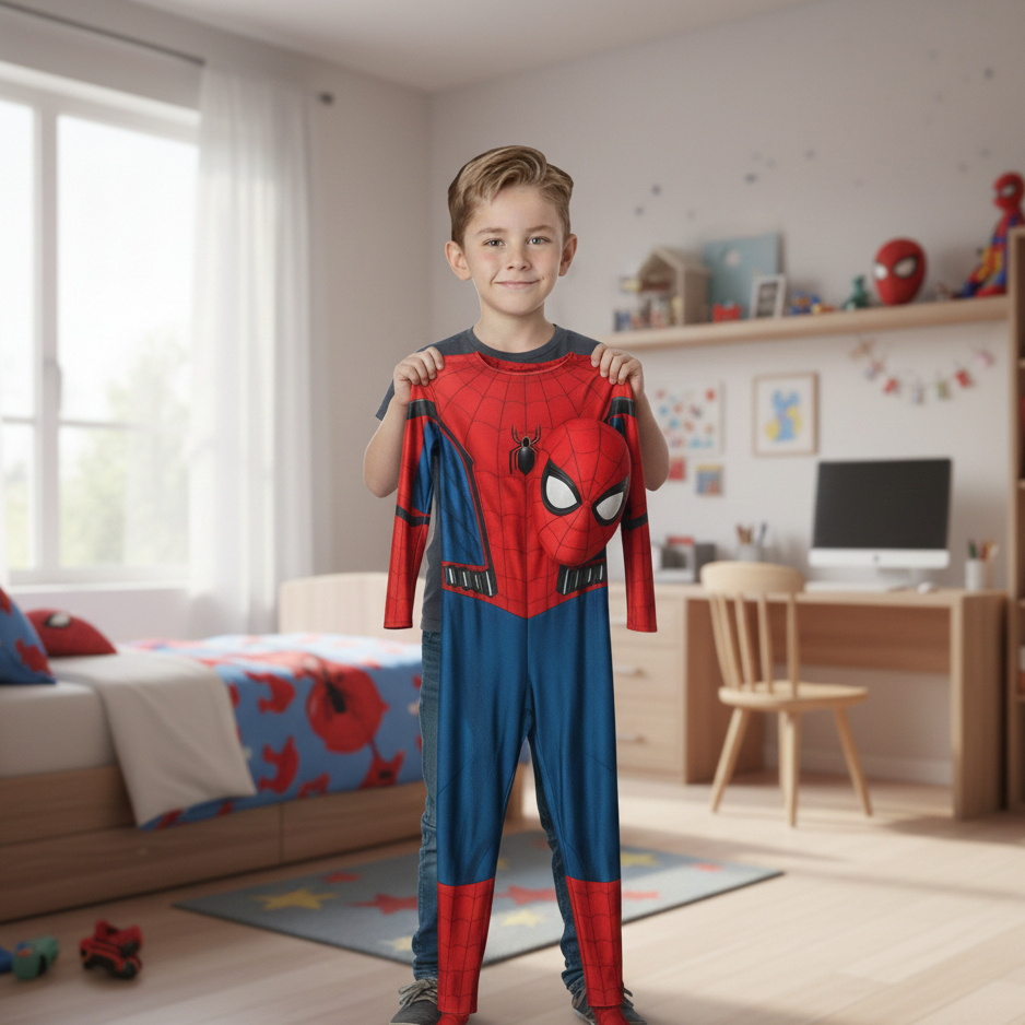 Superhero Costume Kids & Adults | Realistic 3D Design | Includes Detachable Mask