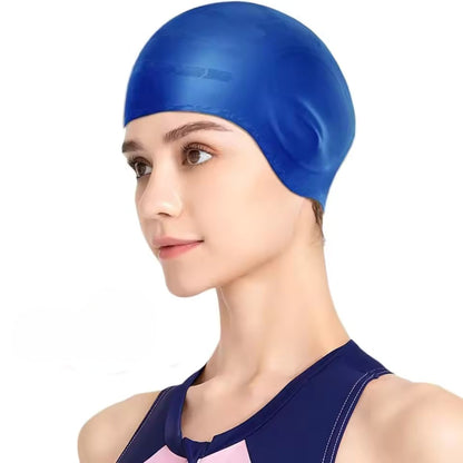 Swim Cap | Silicone with Ear Pockets | Stretch Fit for Long Hair | Chlorine Protection