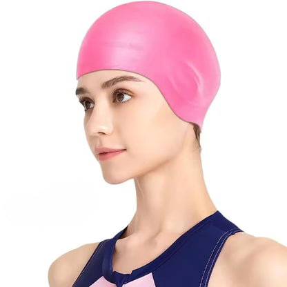 Swim Cap | Silicone with Ear Pockets | Stretch Fit for Long Hair | Chlorine Protection