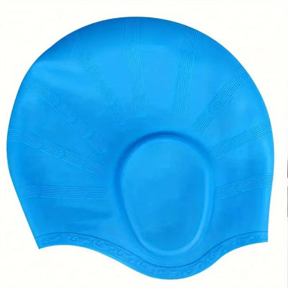 Swim Cap | Silicone with Ear Pockets | Stretch Fit for Long Hair | Chlorine Protection