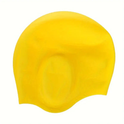 Swim Cap | Silicone with Ear Pockets | Stretch Fit for Long Hair | Chlorine Protection