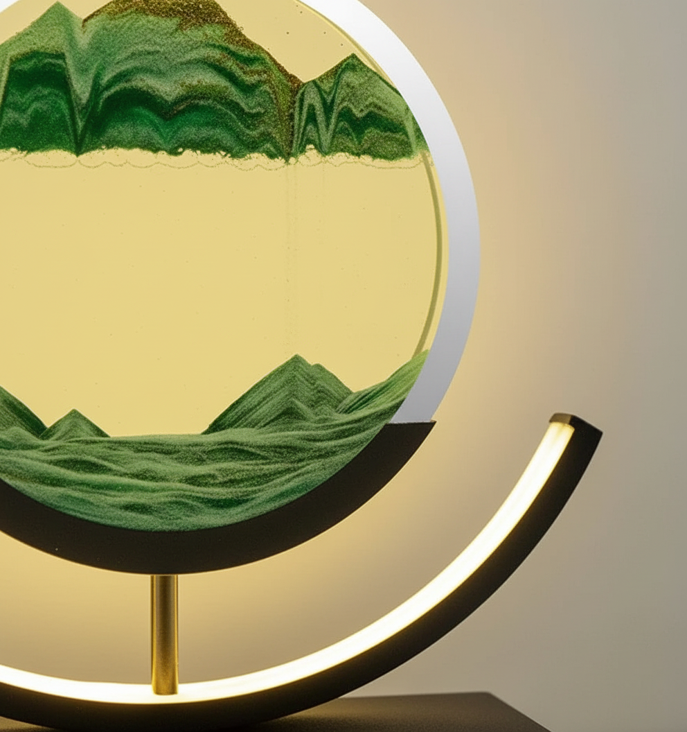 Table Lamp | Calming Glow & Sand Landscape Design | Artisan Craftsmanship | Tranquil Ambience