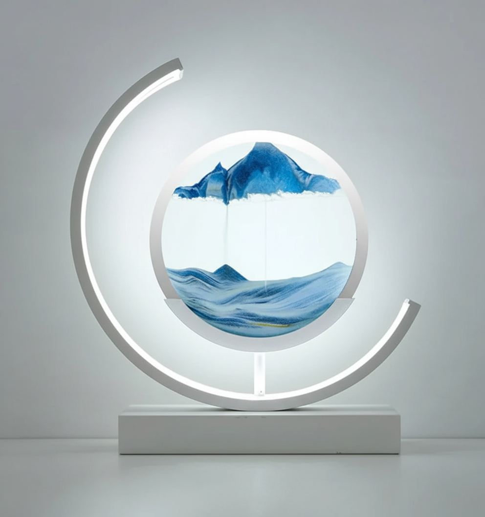 Table Lamp | Calming Glow & Sand Landscape Design | Artisan Craftsmanship | Tranquil Ambience