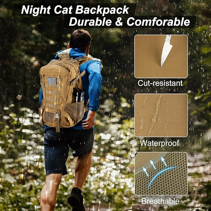 Tactical Backpack | Heavy-Duty MOLLE Rucksack | Weather-Resistant Fabric | Ergonomic Padded Straps