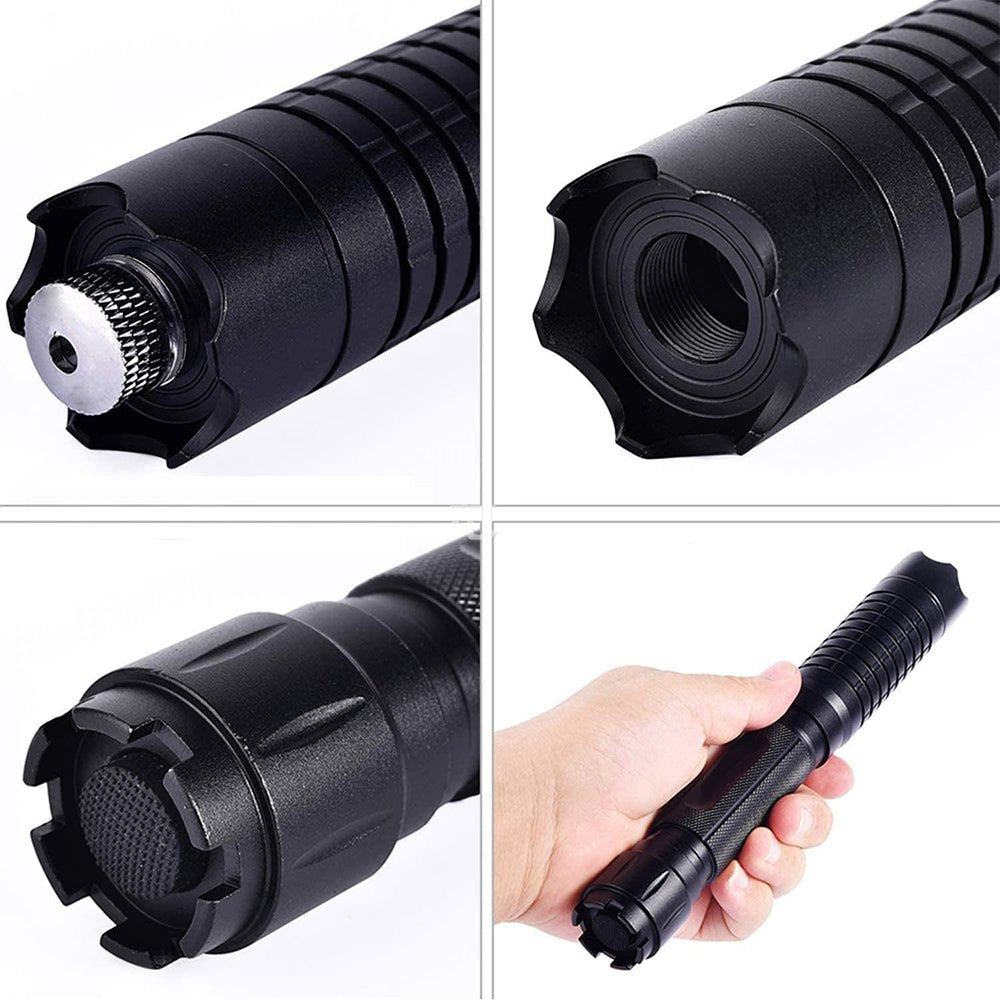 Tactical Flashlight | High-Intensity Laser & Adjustable Focus | Aluminum Body & Rechargeable Kit