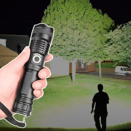 Tactical LED Flashlight | Super Bright 90,000 Lumens | USB Rechargeable | Aluminum Body