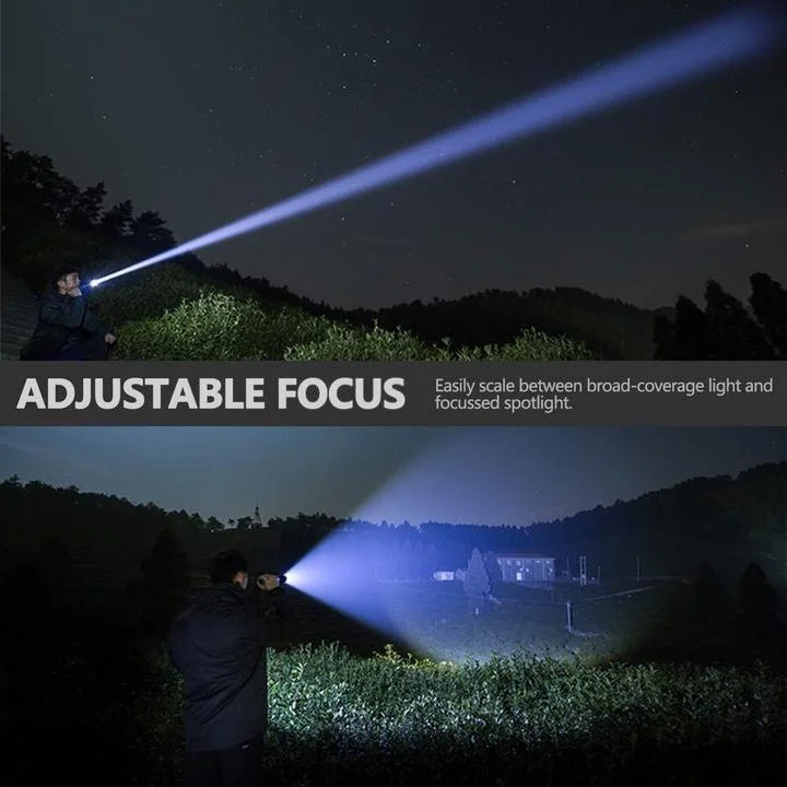 Tactical LED Flashlight | Super Bright 90,000 Lumens | USB Rechargeable | Aluminum Body