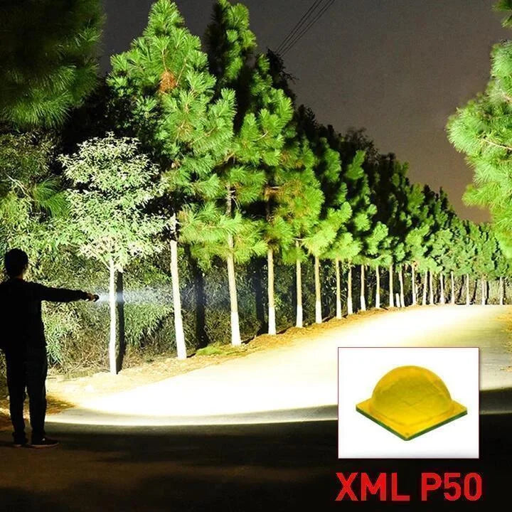 Tactical LED Flashlight | Super Bright 90,000 Lumens | USB Rechargeable | Aluminum Body